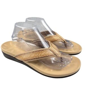 Megnya Women’s Flip Flops US 9 EU 41 Beige Thong Sandals Cushioned Comfort